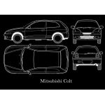 Mitsubishi colt 1991   Poster Chambre Haute Qualité