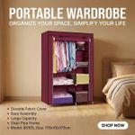 product_image_name-Generic-Armoire de Rangement Portable 2 Portes en Tissu Non-tissé avec Structure Métallique – Design Élégant & Grande Capacité pour Chambre, Maison et Bureau-2