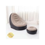 Fauteuil Gonflable avec Repose-Pieds, Idéal pour Salon, Terrasse, Camping et Jardin, Bleu marine