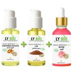 LY BIO PACK HUILE AMANDE DOUCE 50ml - POMPE + HUILE LIN 50ML - POMPE + HUILE ROSE 50ml - PIPETTE