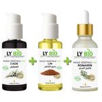LY BIO PACK HUILE CADE 50ML - POMPE + HUILE LIN 50ML - POMPE + HUILE ROMARIN 50ml - PIPETTE