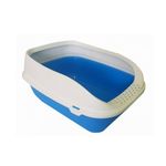 Bac à litière pour chat avec pelle bleu 