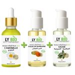 LY BIO PACK HUILE CAMOMILLE 50ML - PIPETTE + HUILE FIGUE DE BARBARIE 50ML - POMPE + HUILE SAUGE 50ML - POMPE