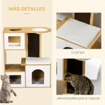 product_image_name-Generic-Arbre à chat avec griffoir, hauteur 92,5 cm, tour à chat avec trois niches en bois, coussins lavables, griffoir et hamac, 76 x 37 x 92,5 cm, couleur chêne-8