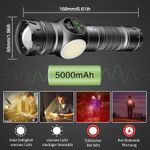 product_image_name-Generic-مصباح يدوي بضوء ساطع متعدد الوظائف 3 في 1، بطارية قابلة لإعادة الشحن بسعة 5000 مللي أمبير، قابل للتكبير، مغناطيسي، 9 أوضاع إضاءة (أبيض + فوق بنفسجي + ضوء جانبي)، مقاوم للماء بمعيار  – مثالي للرحلات والطوارئ -3