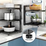 product_image_name-Generic-منظم الأواني والمقالي باللون الأسود قابل للتعديل بثلاثة مستويات لتخزين تحت الحوض أو الرف العائم-3