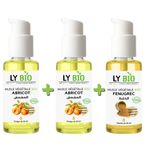 LY BIO PACK 2 X HUILE ABRICOT 50ML - POMPE + HUILE FENUGREC 50ML - POMPE
