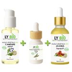 LY BIO PACK HUILE CAMPHREE 50ML - POMPE + HUILE ESSENTIEL THYM 10ML + HUILE JOJOBA 50ML - PIPETTE