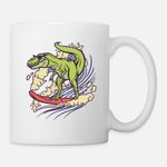 Dinosaur Surfing Tshirt gift  Mug, Haut Qualité , كأس ,كوب مخصص ,هدية عيد ميلاد