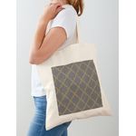 product_image_name-Generic-حقيبة يد قطن كلاسيكية باللون الرمادي والبني رباعي الفصوص-1