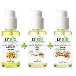 LY BIO PACK HUILE ABRICOT 50ML - POMPE + HUILE AIL 50ML - POMPE + HUILE SOJA 50ML - POMPE
