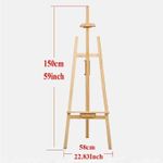 product_image_name-Generic-حامل لوحات استوديو متين بطول 1.50 متر من الخشب الصلب للرسم، الرسم، العرض، المعرض-2