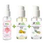 LY BIO ليبيو باك ماء الورد 100 مل + زيت الذرة 50 مل - مضخة + زيت إكليل الجبل 50 مل - مضخة