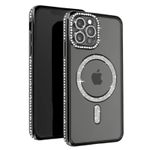 Case Pochette Diamant pour Iphone 16 pro Max MagSafe Contour Strass Noir