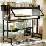 product_image_name-Generic-رف أطباق كبير مصنوع من الفولاذ الكربوني القوي، منظم مطبخ متعدد المستويات ومضاد للصدأ بطول 105 سم-1