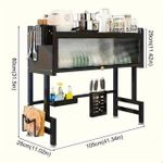 product_image_name-Generic-رف أطباق كبير مصنوع من الفولاذ الكربوني القوي، منظم مطبخ متعدد المستويات ومضاد للصدأ بطول 105 سم-5