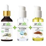 LY BIO PACK HUILE CADE 50ML - PIPETTE + HUILE GLYCERINE 50ml - POMPE + HUILE LIN 50ML - POMPE