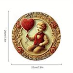 product_image_name-Generic-panneau rond en bois vintage petit garçon Love Balloon You Are My Valentine plaque ronde en bois décoration de cuisine vin-3