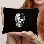 Trousse de Toilette en Toile pour Hommes Style Urbain - Grande Capacité, Organisateur Cosmétique Zippé Durable avec Graphique Crâne "NÉRDE SALS TRENTE ET UN VIEUX GROGNON pour Homme" pour Voyage et Usage Quotidien, Trousse  de Toilette