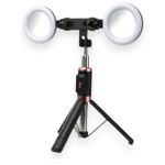 Generic Perche à selfie trépied extensible avec double éclairage LED et télécommande bluetooth - image 2
