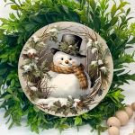product_image_name-Generic-Charmant Bonhomme de Neige en Bois Ornement de Noël - Décor-3