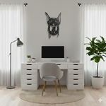 product_image_name-Generic-Tableau mural noir représente une tête de Doberman avec collier à pointes en bois MDF 20*35CM-3