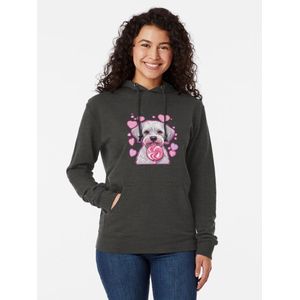 Sweat-shirt à capuche Hoodie Motif  Saint Valentin Dandie Dinmont Terrier Love  Saint Valentine Sweat à capuche Hoodies
