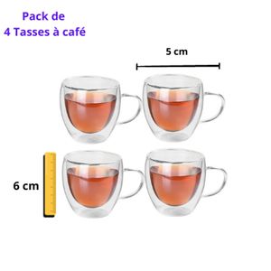 Mirka 6 Tasses double paroi 350ml - Grand format - Jus et Thé