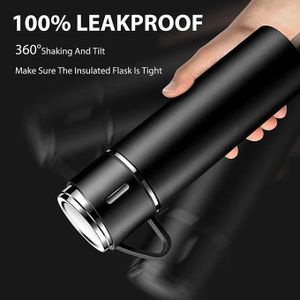 Thermos à café en acier inoxydable, bouteille d'eau, gobelet thermique portable, tasse de sport de voyage, tasse isolée dans la voiture, flacons sous vide, 500ml