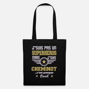 Je Ne Suis Pas Un Superhéros Je Suis Cheminot- , حقيبة تسوق قماشية 35 × 40 سم - حقيبة اليد