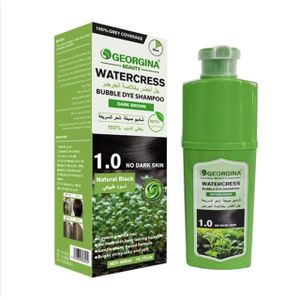Georgina Beauty Shampoing Colorant GEORGINA 3-en-1 - Couverture 100% Cheveux Blancs - Noir Naturel - Sans Ammoniaque - 400ml - Produit Original