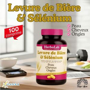 Herbo Ridouane أقراص خميرة البيرة والسيلينيوم 100 كبسولة لزيادة الوزن وتقوية العضلات - تعزز صحة الشعر والبشرة والأظافر، وتزيد الوزن، وهي مصدر للبروتين والفيتامينات المركبة.