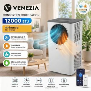 Venezia Climatiseur Mobile 12000 BTU 4 en 1