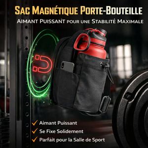 حقيبة رياضية مغناطيسية لحمل قارورة الماء – منظم للرياضة مع جيب للهاتف – حقيبة جيم متعددة الاستخدامات للتمارين والسفر والأنشطة الخارجية