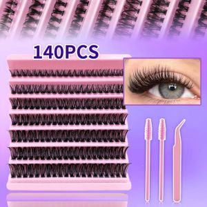 Kit de 140 extensions de cils Cils ultra-fins, légers et naturels pour un volume maximal, touffes réutilisables pour un usage personnel et un regard sublimé
