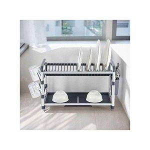 Égouttoir à vaisselle à 2 niveaux en aluminium
