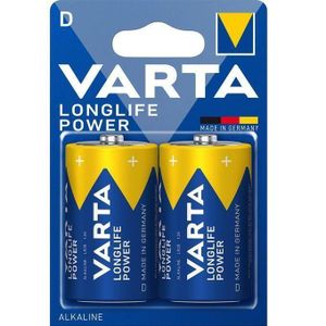 VARTA 2 Piles Alcalines LR20 - D // Radio Jouet Chauffe Eau, LongLife Power Alkaline