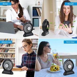 Mini ventilateur de bureau Portable Lit bébé Sièges d'auto Ventilateur Rechargeable