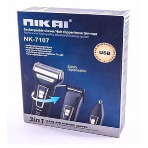 Nikai tondeuse à cheveux 3 en 1 rechargeable hommes rasoir électrique tondeuse machine à raser tondeuse de nez barbe rasoir rasoir flottant