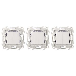 SIMON Interrupteur Double Va-et-vient - Contrôle Lumineux - Pour Maison - 10 AX 250 V - Lot de 3