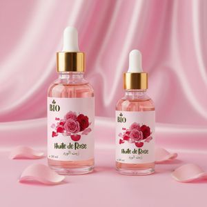 Bio Sélection Huile rose 50 ml et Huile rose 30 ml usage peau cheveux