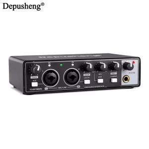 Interface Audio USB Professionnelle 2 Canaux - 24-bit/192kHz - Alimentation Fantôme +48V & Hi-Z - Monitoring Zéro Latence - Pour Studio, Podcast & Streaming