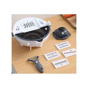 Coupe-Légumes Multifonction 9-en-1 avec Panier Égoutteur