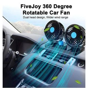 Ventilateur USB Double Tête pour Voiture – Haute Performance avec Rotation 360°, Vitesse Réglable et Refroidissement Puissant