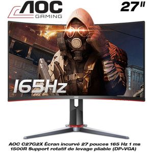 Aoc ECRAN GAMER 32 POUCES INCURVÉ C32G2E 240HZ - 0.5 Ms - Prix pas