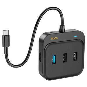 Hoco  Hub USB-C 7-en-1,Adaptateur Multiports avec HDMI 4K, USB 3.0 Lecteur SD/TF et Charge Rapide PD100W
