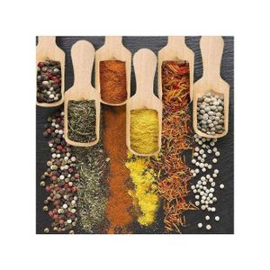 Lot de 6 cuillères en bois pour sel, sucre et épices