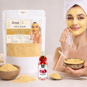 Zena Argile jaune naturelle poudre soin 250g + huile de Rose 30ml gratuit