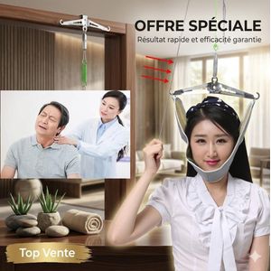 Kit de Traction pour le cou suspendu au-dessus de la porte, attelle de ceinture à coussin, civière de Correction cervicale réglable, masseur de tête arrière