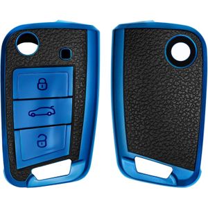 Accessoire Clef de Voiture Compatible avec VW Golf 7 MK7 3-Bouton - Coque de Protection